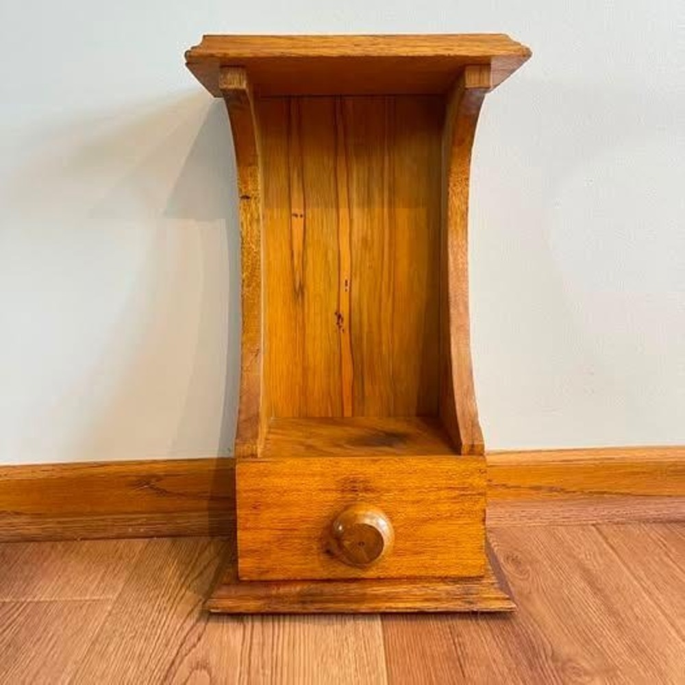 VTG Handmade Wood Shelf w/Drawer Wall Mount or Free Standing Farmhouse Cottage